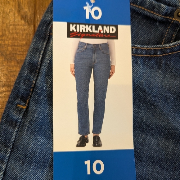 NWT Women's Blue Jeans By Kirkland Size 10 High Rise Straight - Picture 5 of 9